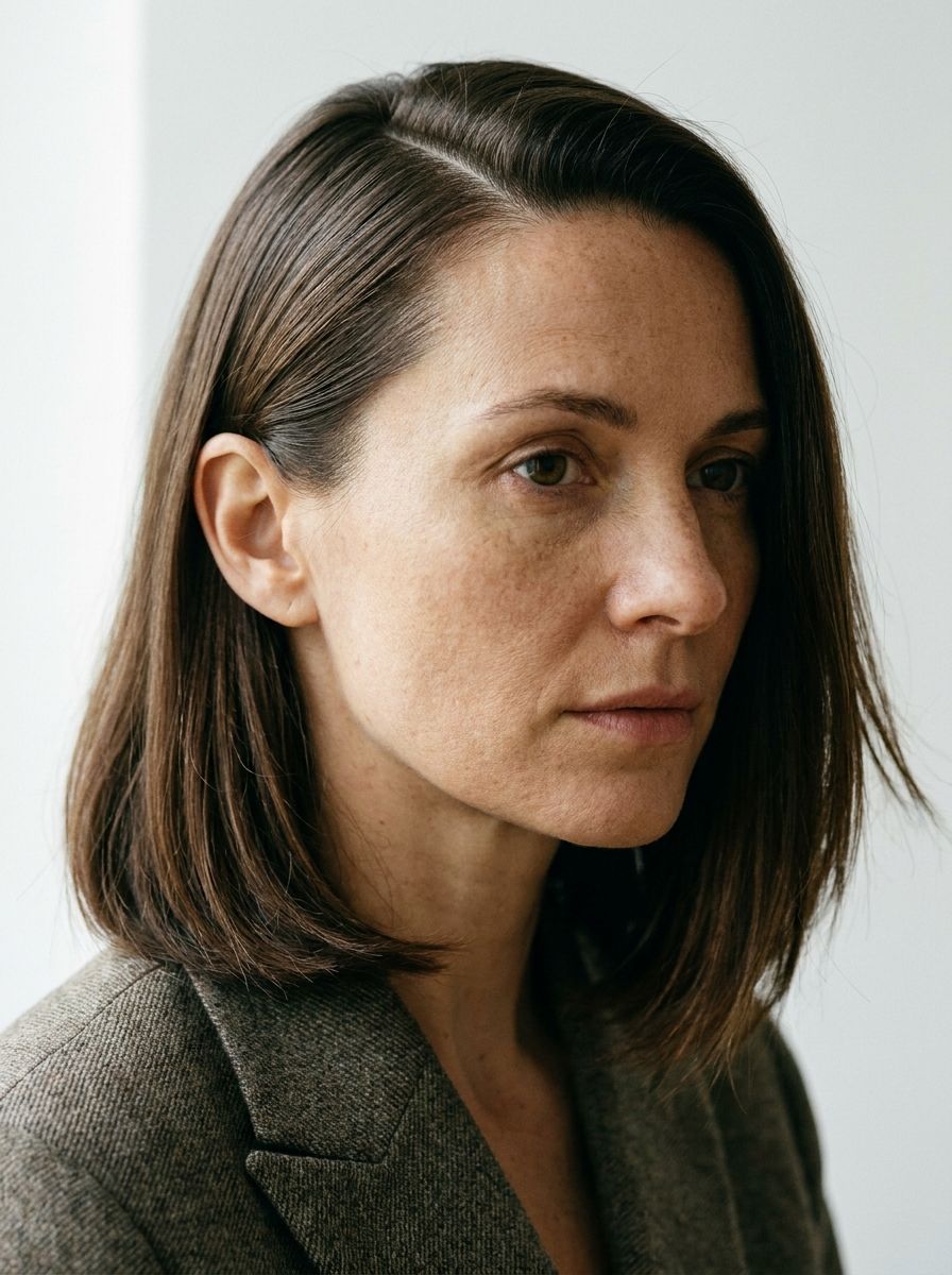 Sleek Seitenscheitel - Frisuren für fettige Haare